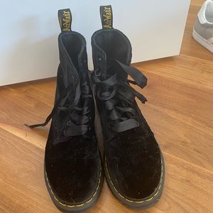 Dr. Doc Martens Velvet Boots w satin laces.